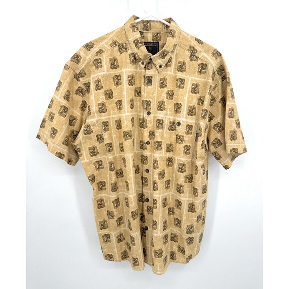 Woolrich Other - Woolrich Button Up Shirt Men's Size XL Brown Deer AOP Short Sleeve